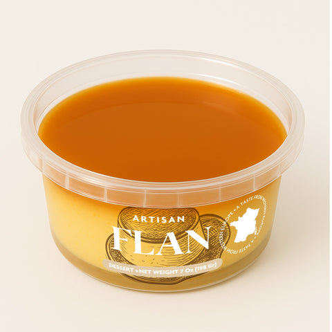 Sweet Carocas Flan 7oz (198g) / Serv. Size: 1 Piece / Plastic Cup Size: 3.74" x 1.97"